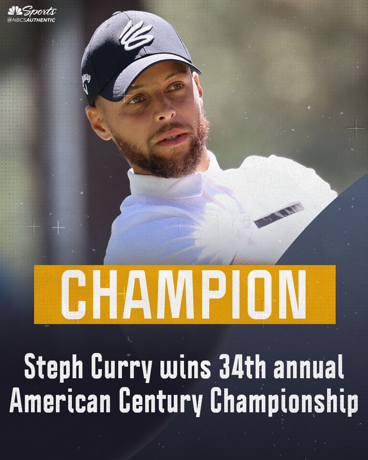 库里高尔夫夺冠创纪录：怒吼抱妻亲吻奖杯庆祝 美媒盛赞他无所不能