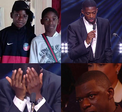 登贝莱感言现场催泪！落泪好友入镜，二人曾并肩征战各青训梯队