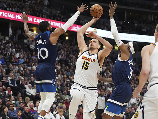 森林狼三杀掘金，约基奇34分难救主，掘金主场惨败